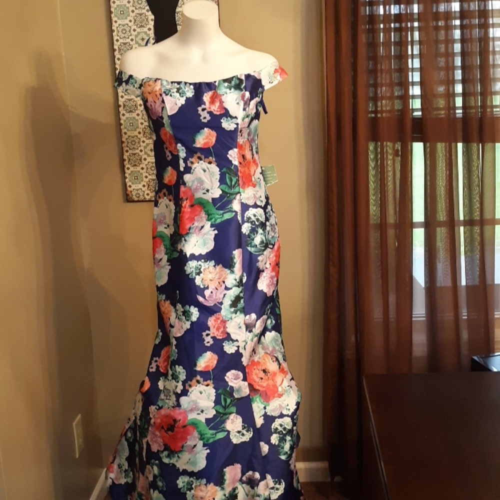 Long floral prom dress